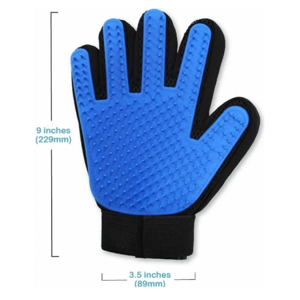 💞 New One Size Blue & Black Pet Grooming Glove for Cats & Puppy Dogs